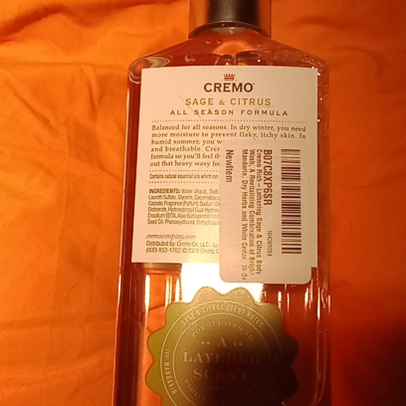 C r e m o sage and citrus body wash this product is also exceptional for dry skn - Picture 5 of 5